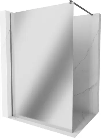 Sprchové dvere MEXEN/S - Kyoto Sprchová zástena WALK-IN 100 x 200, zrkadlové 8 mm, grafit metal 800-100-101-95-50