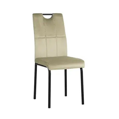 Jedálenské stoličky KONDELA Jonka jedálenská stolička béžová (Velvet) / čierna