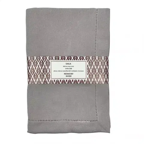 Bytový textil Obrus SAGA svetlošedá 140x180 easy care