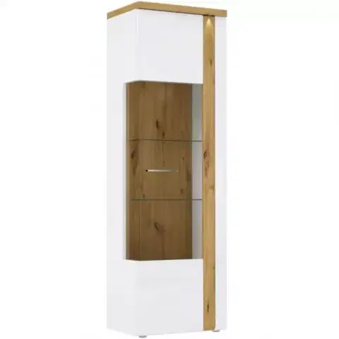 Vitríny a regály do obývačky Vitrína Tuluza TUZV811RB biela/artisan