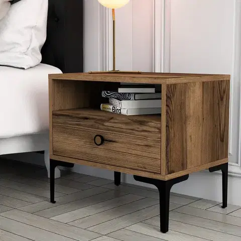 Nočné stolíky Nočný stolík Lizbon 532 - Walnut