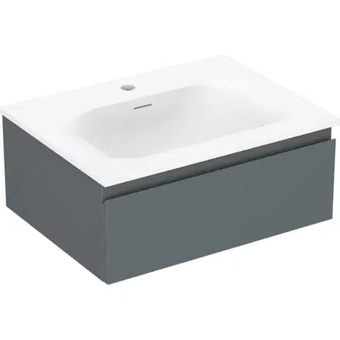 Kúpeľňový nábytok MEXEN/S - Orio kúpeľňová skrinka 60 cm s umývadlom Vela, 1 šuplík, grafit mat/biela mat 91A10-06023-1-BF66-W23M01