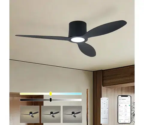 LED osvetlenie ZE - LED Stropný látor VENTORA LED/24W/230V Wi-Fi Tuya čierna + DO ZEV036