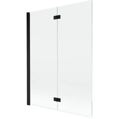 Sprchové dvere MEXEN - MIST vaňová zástena 130x150 cm 6mm 2-s, čierna, číra, ľavá 8A9-130-002-70-00-L