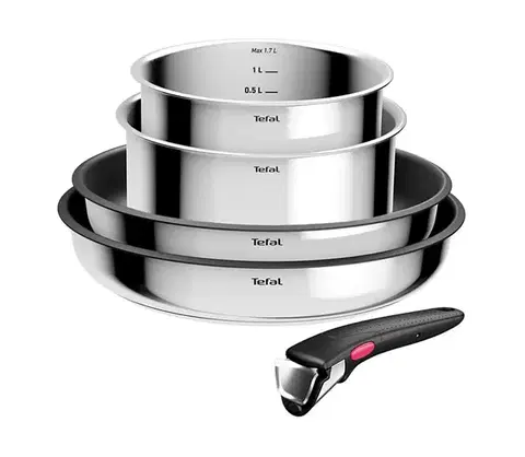 Panvice a hrnce Tefal - 5-dielna sada riadu INGENIO COOK nerez L881S504