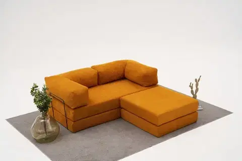 Sedacie súpravy Rohová sedacia súprava / Rohová pohovka Comfort Mini - Orange