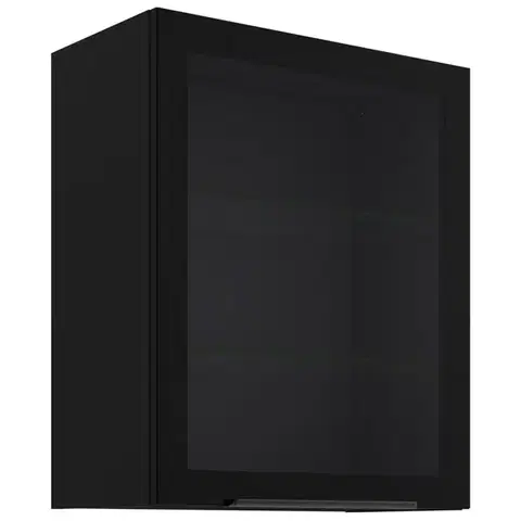Kuchynské skrinky visiace Vitrína Čierna/Čierna 60gs-72 1f