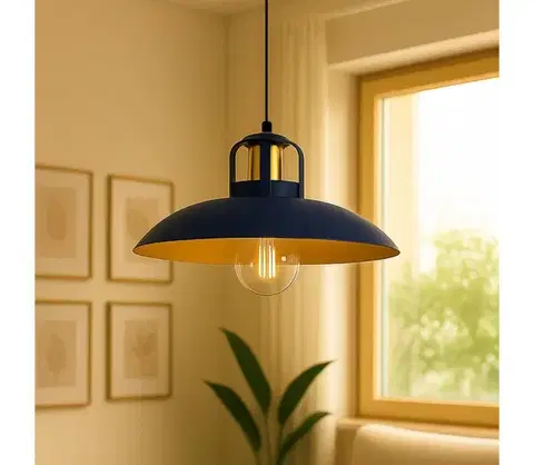 Svietidlá BRILAGI - LED Luster na lanku FLAMENGO 1xE27/60W/230V modrá BG72374