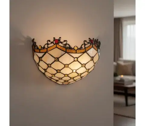 Svietidlá BRILAGI - Tiffany vitrážové nástenné svietidlo IVORY 1xE14/40W/230V BRW-12016B