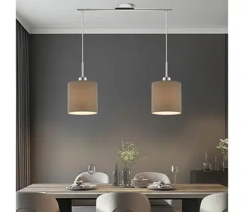 Svietidlá Eglo - LED luster na lankách TUNJA 2xE27/60W/230V taupe 1xEG32519+2xEG32913