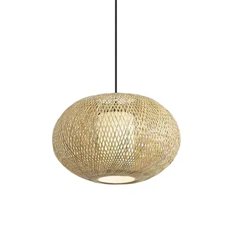 Vonkajšie závesné svietidlá Japandi závesná lampa bambusová 50cm IP44 - Moana