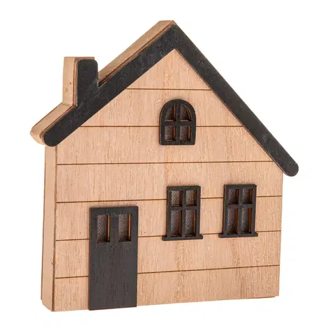 Vianočné dekorácie Drevený svietiaci domček na zavesenie/na postavenie, 15 x 15 x 3 cm