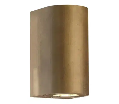 Svietidlá Nordlux - Vonkajšie nástenné svietidlo CANTO 2xGU10/28W/230V IP44 mosadz 49721035