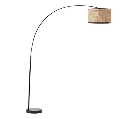 Lampy Brilliant - Stojacia lampa WILEY 1xE27/60W/230V čierna/béžová 93138/06