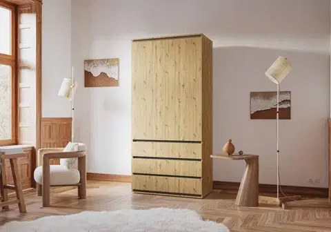 Šatníkové skrine SONIJA COMBI šatníková skriňa, dub Artisan/grafit