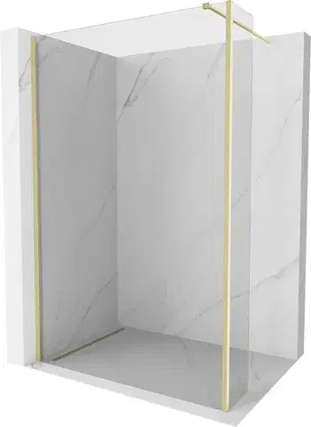 Sprchové dvere MEXEN/S - Kyoto Sprchová zástena WALK-IN 95 x 30, transparent, zlatá kartáčovaná 800-095-212-55-00-030
