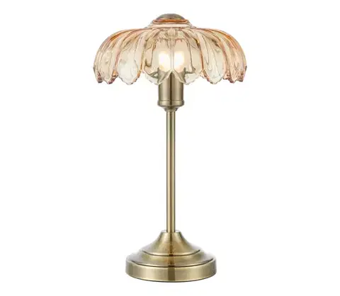 Lampy Markslöjd 109180 - Stolná lampa KURAGE 1xE27/60W/230V mosadz/dymovo-béžová 109180