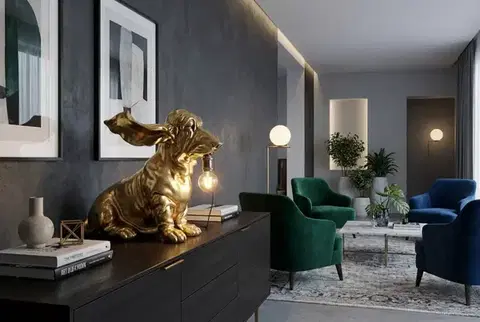 Osvetlenie Stolová lampa GOLDEN DACHSHUND Dekorhome