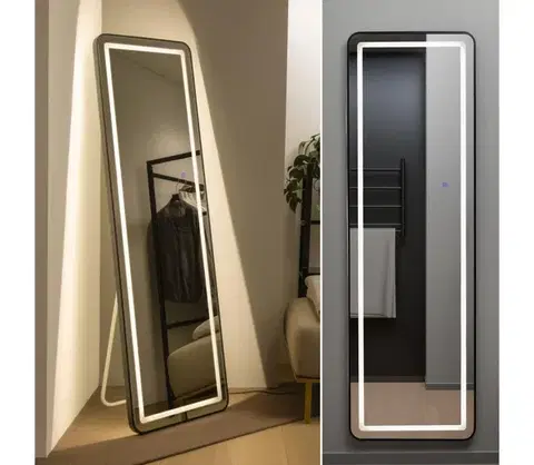 Svietidlá BRILAGI - Stojacie zrkadlo BELLEZA LED/42W/230V 160x50 cm IP44 CRI 90 stmievateľné +CCT FG-CY48-A01-16050-02-BLK