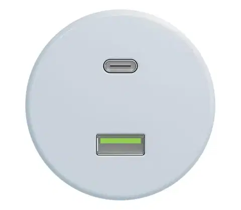 Predlžovacie káble lap - Retro USB zásuvka A+C bez rámika modrá M/USB
