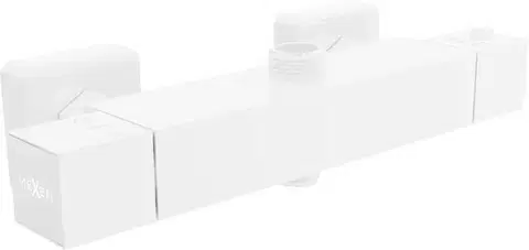 Kúpeľňové batérie MEXEN - CUBE termostatická sprchová batéria 3/4 "+ 1/2", biela 77250-20