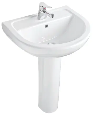 Umývadlá OLSEN SPA - Nástenné umývadlo COMPACT 55 - Polostĺp k umývadlu - Bez, Stĺp k umývadlu - Bez stĺpu OLKGKO04LVB01