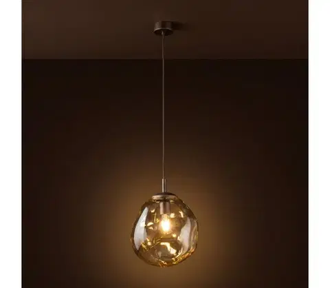 Svietidlá BRILAGI - luster na lanku VULCANO 1xE27/15W/230V pr. 25 cm bronzová/dymovo-béžová 11624