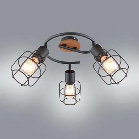 Moderné lampy do obývačky Stropné bodové svietidlo 54037-3 čierno-hnedé LS3