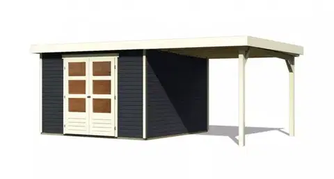 Drevené Drevený záhradný domček ASKOLA 6 s prístavkom 240 Lanitplast