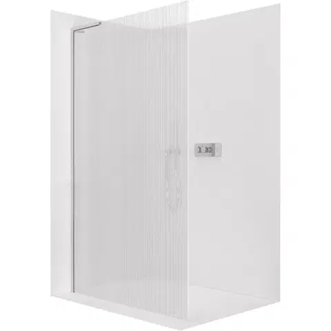 Sprchové dvere CERANO - Sprchová zástena Walk-in Onyx L-ľavá vzpera - 8 mm - chróm, ryhované sklo - 120x200 CER-8050BD866