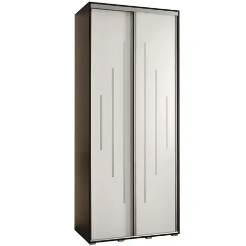 Šatníkové skrine Skriňa 45 Canaris 12 100 čierna/biela/silver