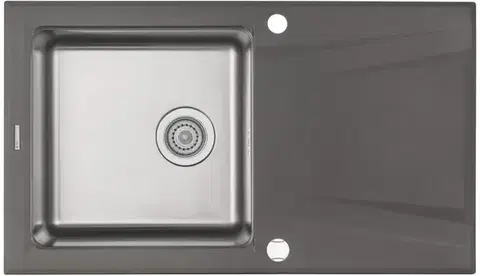 Kuchynské drezy DEANTE DEANTE - Prime antracit metalic - Granitovo - oceľový drez, 1 - bowl s odkvapkávačom ZSR_T113