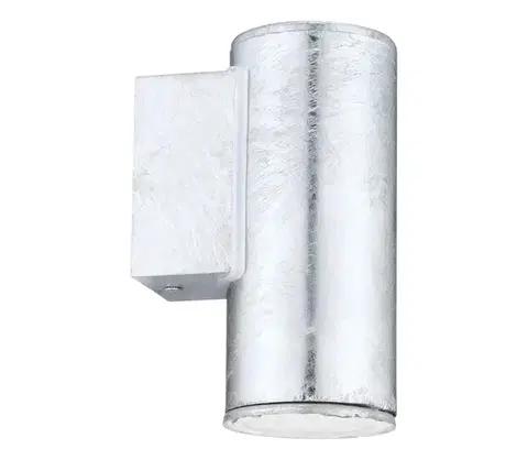 LED osvetlenie Eglo 30908 - LED vonkajšie nástenné svietidlo RIGA 1xGU10/2,8W/230V IP44 strieborná 30908