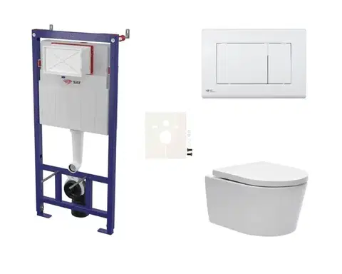Záchody Cenově zvýhodněný závěsný WC set SAT do lehkých stěn / předstěnová montáž + WC SAT Brevis SIKOSSBR20K SIKOSSBR20K