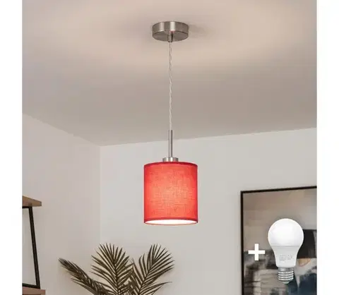 Svietidlá BRILAGI - LED luster na lanku NUBILA 1xE27/60W/230V pr. 14 cm červený EG32515+BG1578