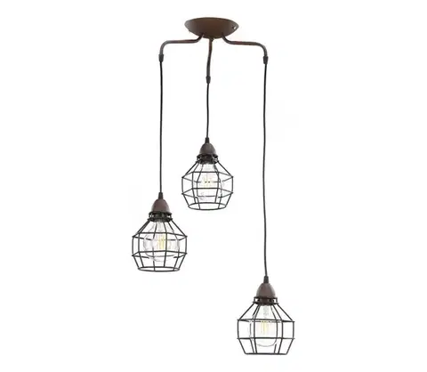Svietidlá ONLI - Luster na lanku SPIDER 3xE27/15W/230V čierna/hnedá 4859/S3