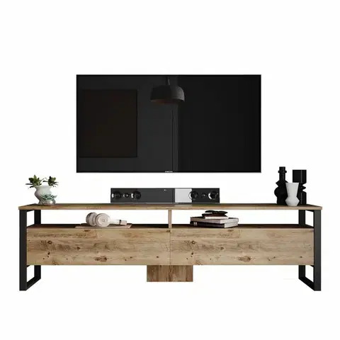 Konferenčné stolíky Televízny stolík Man Atlantic Pine and Black
