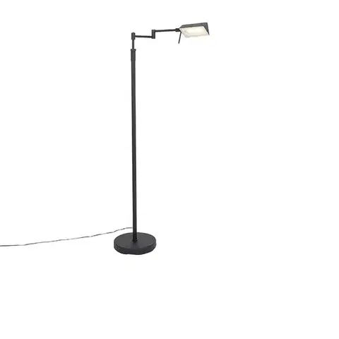 Stojace lampy Dizajnová stojaca lampa čierna vrátane LED s dotykovým stmievačom - Notia