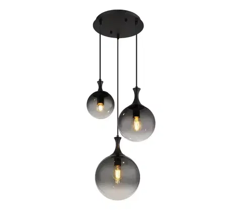 Svietidlá Globo 15885-3H - Luster na lanku DALTON 3xE27/10W/230V pr. 48 cm čierna 15885-3H