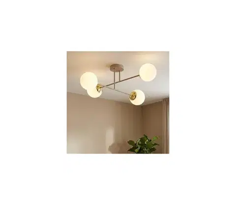 Svietidlá BRILAGI - Prisadený luster MILO ECRU 4xE27/60W/230V béžová/zlatá 75-018B