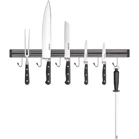 Magnetické lišty STALGAST Magnetický držiak nožov 62 cm s vešiakmi