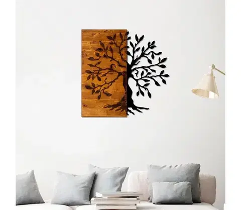 Obrazy  Nástenná dekorácia 58x58 cm strom drevo/kov 899SKL1280