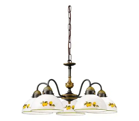 Svietidlá Kolarz 731.85.126 - Luster na reťazi NONNA 5xE27/75W/230V citróny 731.85.126