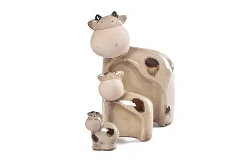 Sošky, figurky - zvieratá MAKRO - Kravička sada 3ks 16x11cm
