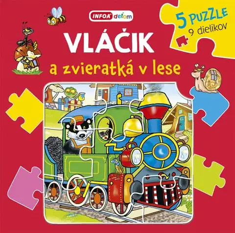 Leporelá, krabičky, puzzle knihy Vláčik a zvieratká v lese - Knižkové puzzle - Pavlína Šamalíková