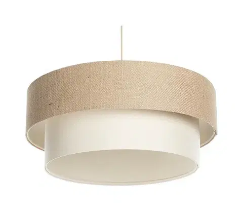 Svietidlá  Závesný luster DUO na lanku, 1xE27/60W/230V, priemer 50 cm, béžová/krémová 061-090-50