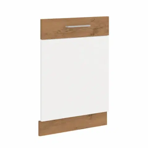 Kuchynské dolné skrinky KONDELA Vega ZM dvierka na umývačku 713x596 cm dub lancelot / biely vysoký lesk