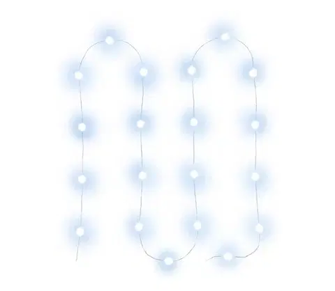 Vianočné dekorácie  - LED  reťaz 20xLED/2xAA 2,3m studená biela 50002910