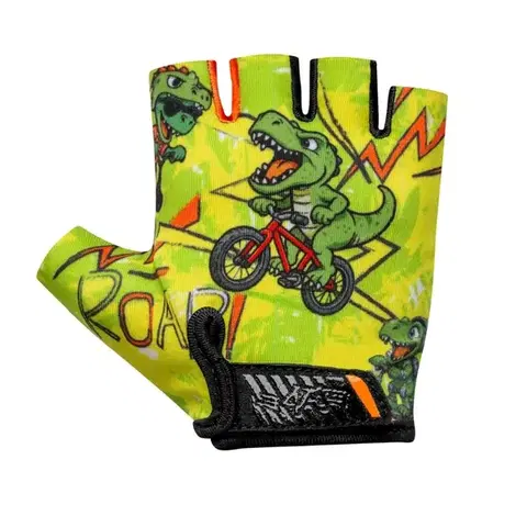 Cyklistické rukavice Detské cyklo rukavice Etape Tiny zelená (dino) - 7-8