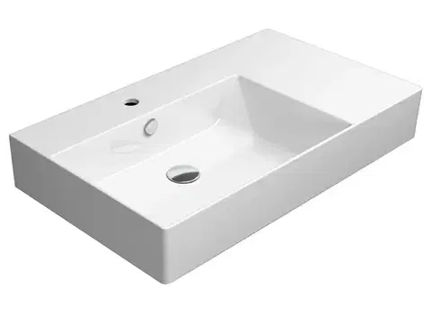 Umývadlá GSI - KUBE X keramické umývadlo 80x47cm, s odkladacou plochou vpravo, biela ExtraGlaze 9456111